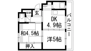 逆瀬川11号棟【4階】の間取り