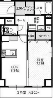 ハートフル医大西【9階】の間取り