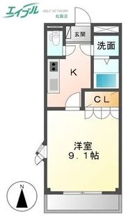 アシューレB【2階】の間取り