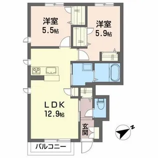 シャーメゾントミーC【1階】の間取り
