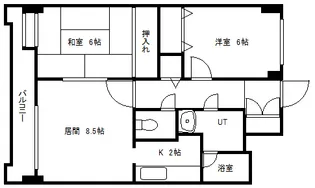 エステイツ南4条【6階】の間取り