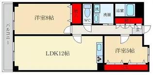 パークハイツ岡山手【5階】の間取り