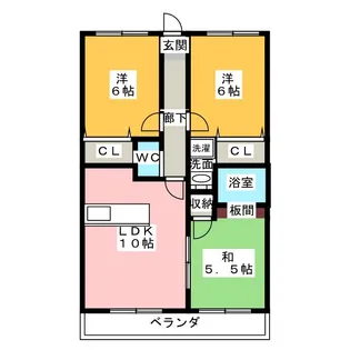 シェーンベルク安東【3階】の間取り