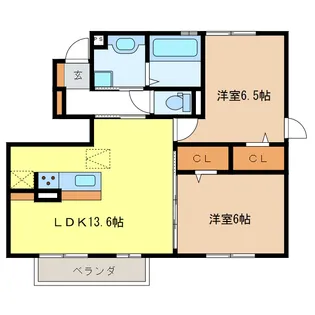 グレイスアベニュー観音寺【1階】の間取り
