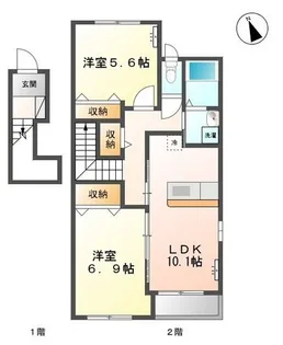 グラスオニオン(Glass Onion)【2階】の間取り