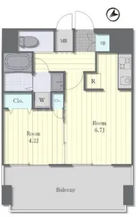 グランカーサ行徳【6階】の間取り