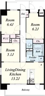 グランジュテ【5階】の間取り