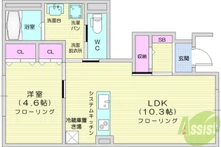 アインタウゼント2【1階】の間取り