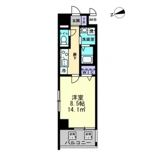 ラフィーネ本川【8階】の間取り