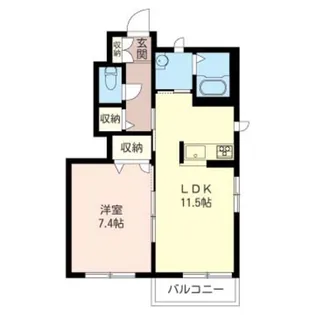 シャーメゾン多摩川【1階】の間取り