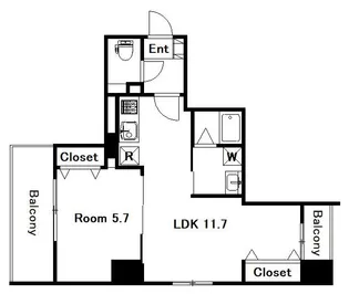 ALIVIO古町【7階】の間取り