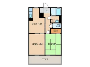 フロ-ラC棟【1階】の間取り