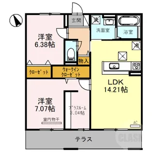 セジュール ド ソレイユII【1階】の間取り