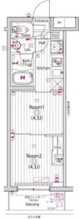 ガーラ・パークヒルズ武蔵小山【2階】の間取り