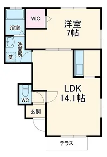 棒屋第五下池ハイツ【1階】の間取り