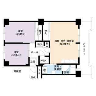 UR都通【5階】の間取り