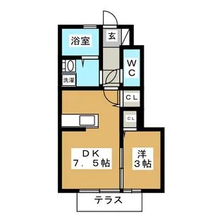 エクセル大和 B【1階】の間取り