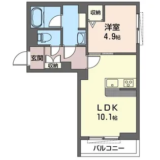 フォッサート・トレ かわせみ【1階】の間取り