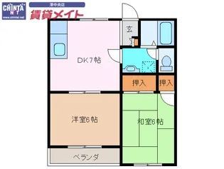 明石ハイツA【2階】の間取り