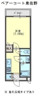 ペアーコート泉佐野【2階】の間取り