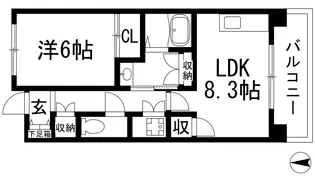 グリーンヒルズ仁川8号棟【5階】の間取り