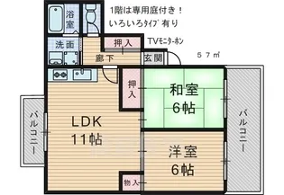 ユーファースト【1階】の間取り
