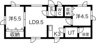 O’s月寒東【2階】の間取り