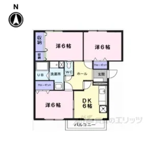 ヒルサイド幸水弐番館【1階】の間取り