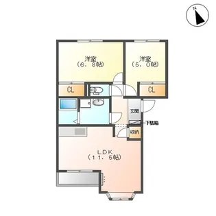 レジデンスペティ【2階】の間取り