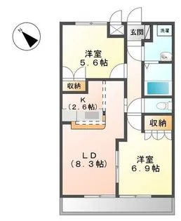 クレアトゥールB【2階】の間取り