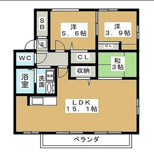 サンモール喜惣治C棟【1階】の間取り