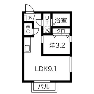 BELLE ROSE大江 WEST【1階】の間取り