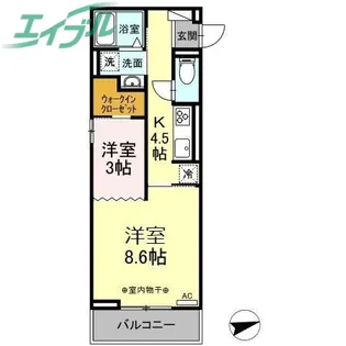 グランドハイツ スミレ【2階】の間取り