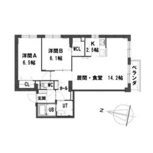 ウィンディ・ウィローズN15【3階】の間取り