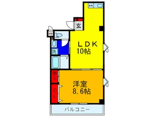 パ-クサイド高井田【3階】の間取り