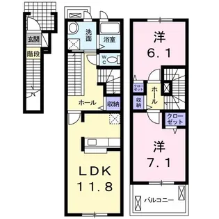 アルカンシエルA【2階】の間取り