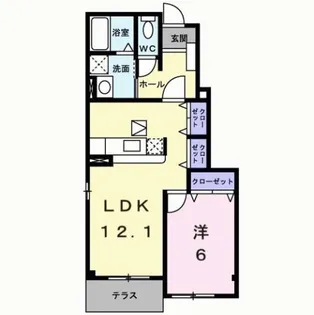 ファミールメゾン【1階】の間取り