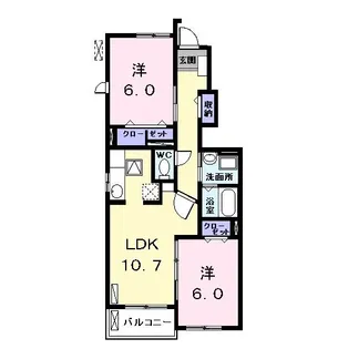 メゾン ジュネス【1階】の間取り