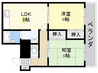 弐番館【4階】の間取り