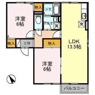 コーポグランデ D【2階】の間取り