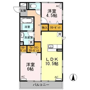 サンフレールB【2階】の間取り