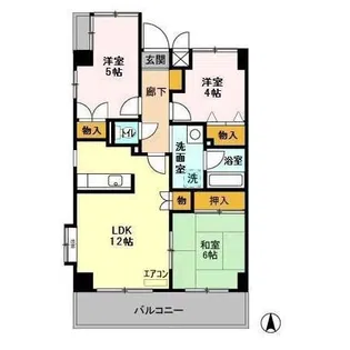 グランディス新八柱【9階】の間取り