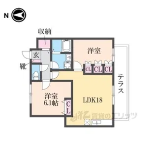 レーブ武庫之荘【1階】の間取り