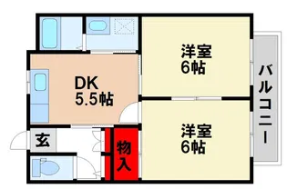 ダス・シュロス吉田 E棟【2階】の間取り