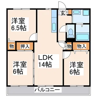 パレス名ノ内【3階】の間取り