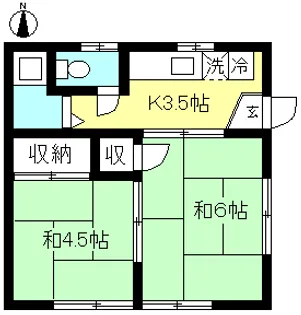 ハイツ村田【1階】の間取り