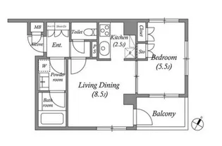 プラチナコート広尾【5階】の間取り