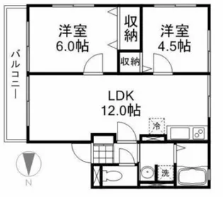 2LDKの間取り画像