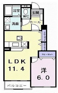 パークサイドグレイシァス【1階】の間取り