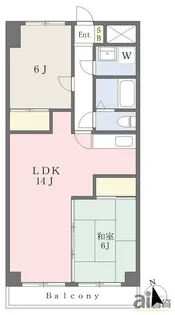 ヴィラ中川【6階】の間取り